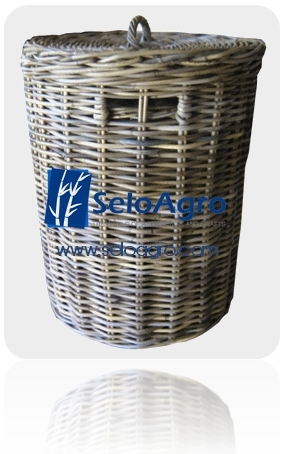 Rattan grey hamper